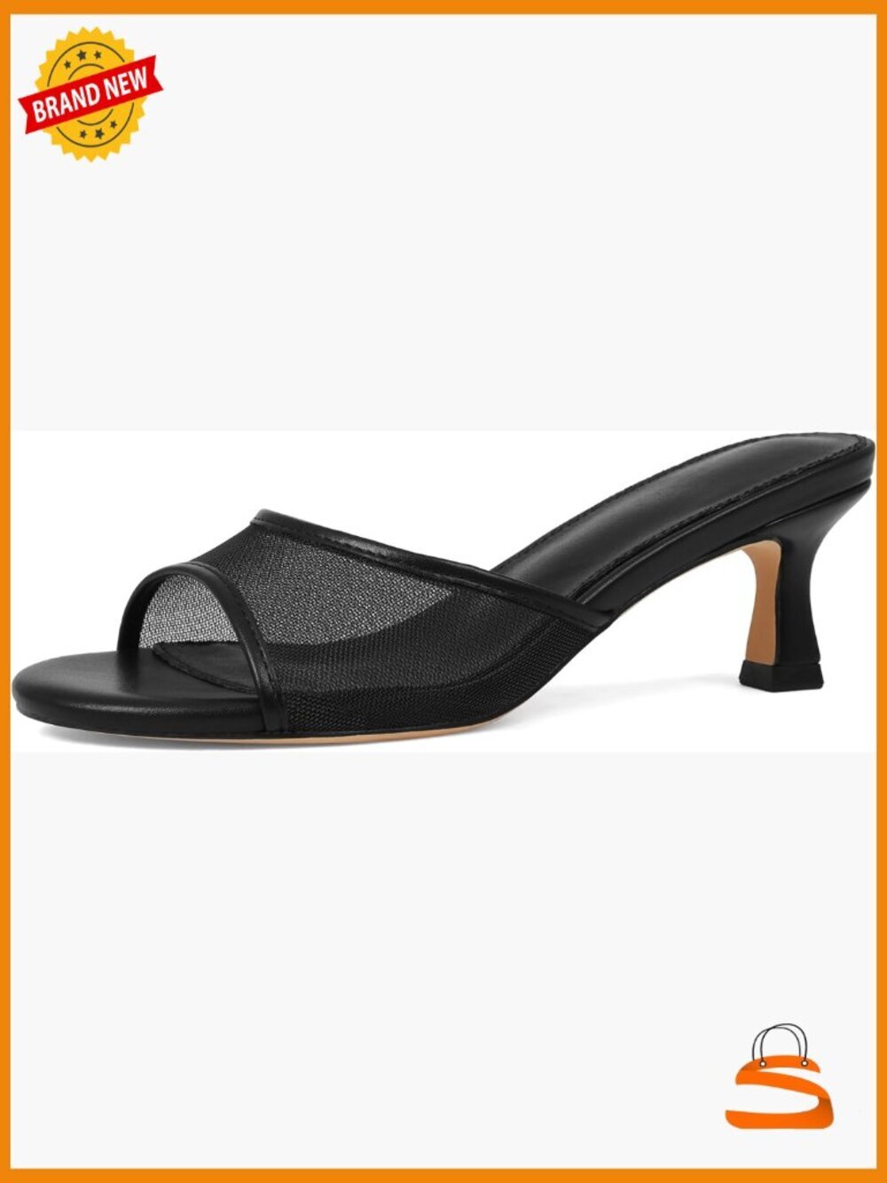Womens Kitten Heel Sandals Slip On Mesh Slides Slingback Dressy Summer